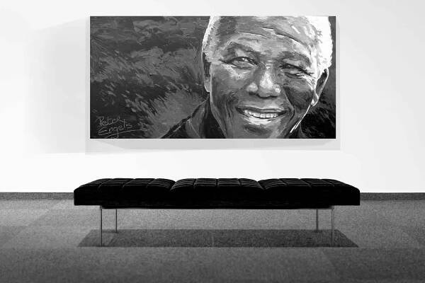 Nelson Mandela portrait painting by Peter Engels
