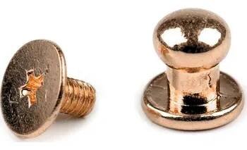 Sedlářský nýt šroubovací Ø6 mm 5 párů - 2 zlatá