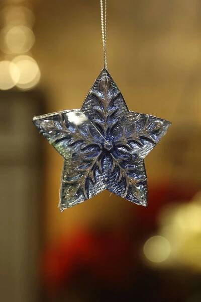 Závěsná ozdoba STAR 80 mm / Modro bílá