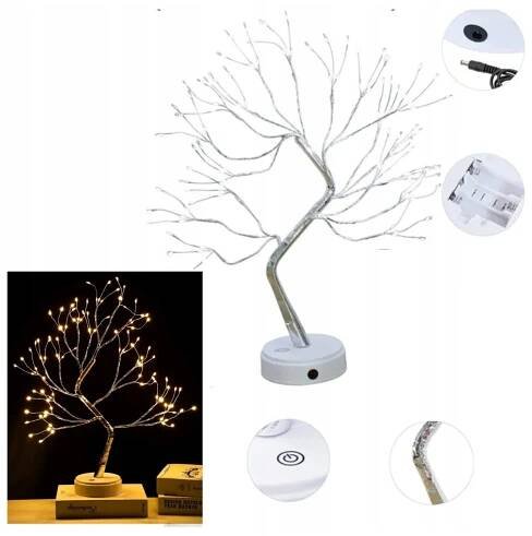 VÁNOČNÍ OSVĚTLENÍ NA STROMEČEK NOČNÍ LAMPA OZDOBNÝ STROMEK NOČNÍ LAMPA 108LED XXL 50 cm