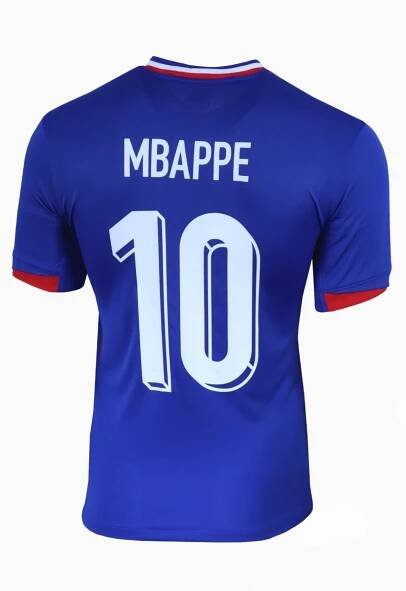 Pánský domácí fotbalový dres Nike Francie 2024 modrý Mbappé číslo 10