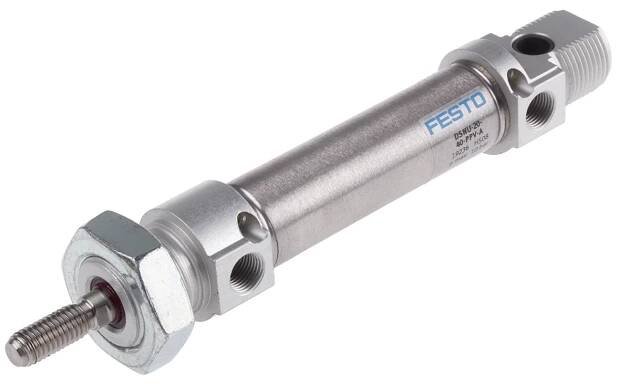 Pneumatický válec, řada: DSNU DSNU-20-40-PPV-A Samec G 1/8 7.2 g @ 10 mm Stroke 186.8 g @ 0 mm Stroke Festo