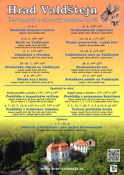 Prázdninový program na Valdštejně 2023 - Hrad Valdštejn