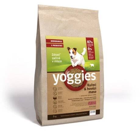 5kg Yoggies Kuřecí&hovězí maso, minigranule lisované za studena s probiotiky