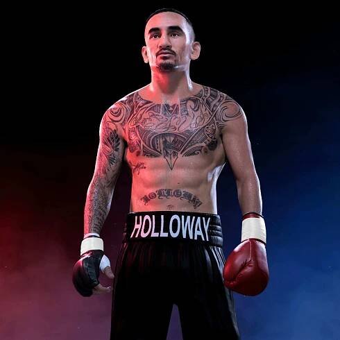 UFC 5 Ultimate 90s Series fighter Max Holloway standing against a dark background.