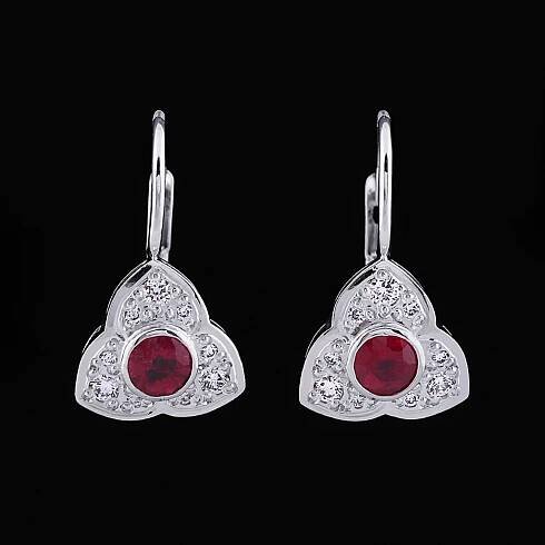Náušnice s rubíny a diamanty - Optima Diamant - České klenotnictví