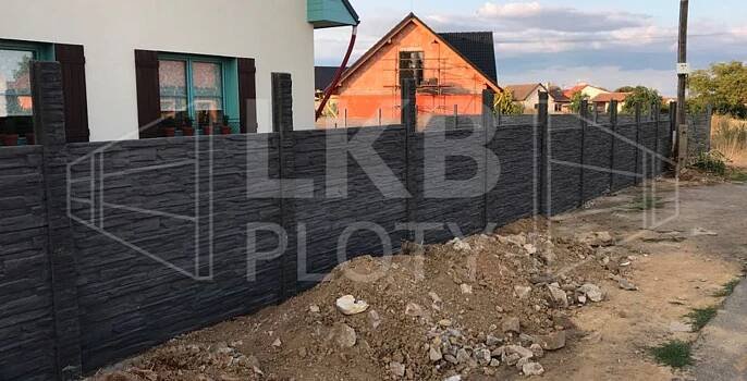 Betonový plot grafit | lkb-ploty.cz