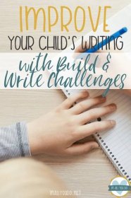 child's hand writing in notebook with overlay - Improve Your Child's Writing with Build and Write Challenges