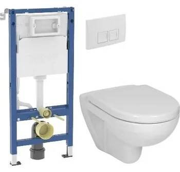 WC sada GEBERIT DuofixBasic s bílým tlačítkem DELTA50 + WC JIKA LYRA PLUS + SEDÁTKO DURAPLAST 458.103.00.2 50BI LY6