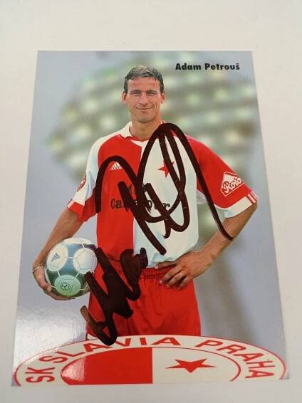 Adam Petrouš - SK Slavia Praha - klubová fotografie s podpisem