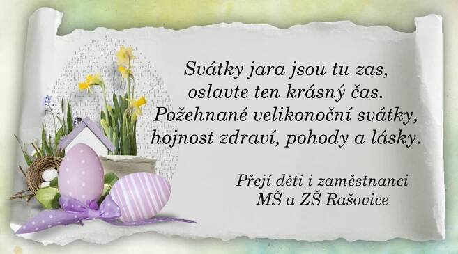 Přejeme Vám krásné Velikonoce - Škola Rašovice