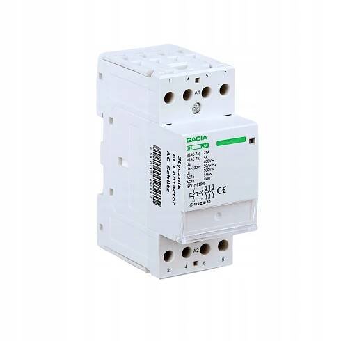 Stykač Gacia 400 V IP20 4P 25 A Kód výrobce HC 4P/25A, 4NO, 230V