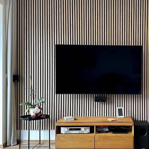 Akustický panel z MDF 244 x 60,5 x 2,1 mm 1 m2 světlý dub