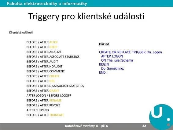 PPT - Databázové systémy II PowerPoint Presentation, free download - ID:6041471