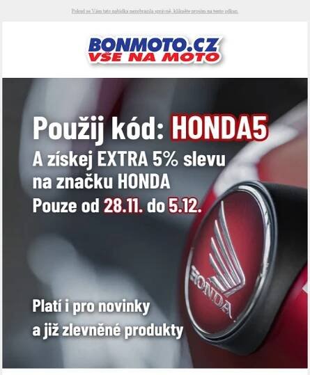 _ EXTRA SLEVA na civilní oblečení Honda _