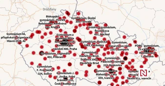 Interaktivní mapa: Kolik dětí se přihlásilo na „vaše“ osmileté gymnázium a kolik tam mají volných míst