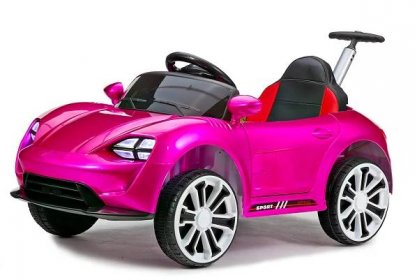 Dětské elektrické autíčko Neon Sport 4x4 s vodící tyčí, lakované růžové
