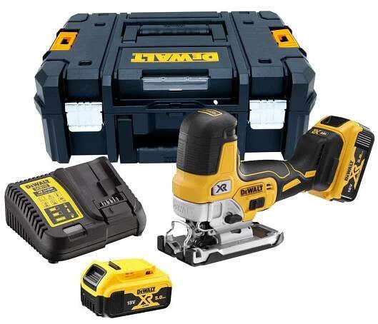DeWalt DCS335P2 18V přímočará pila, 2 x 5,0 Ah