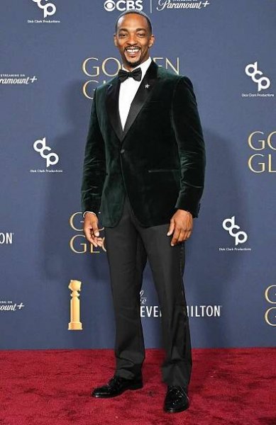 Anthony Mackie during the 82nd Annual Golden Globes held at The Beverly Hilton on January 05, 2025 in Beverly Hills, California