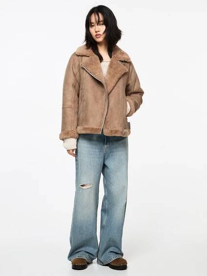 Pull&Bear Zimní bunda – hnědá
