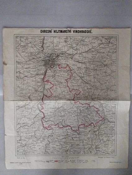 1910*Mapa okresní hejtmanství Vinohradské*Vinohrady*Rakousko Uhersko  - Staré mapy a veduty