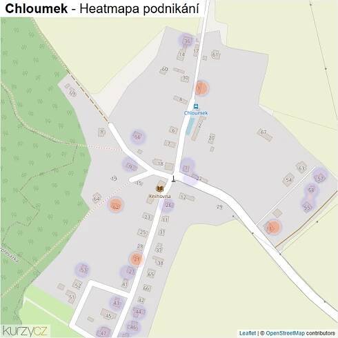 Mapa Chloumek - Firmy v části obce.