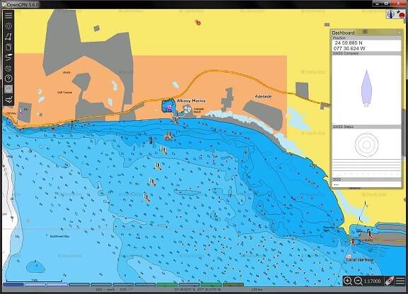 OpenCPN Navionics charts via MBTiles - Bahamas example