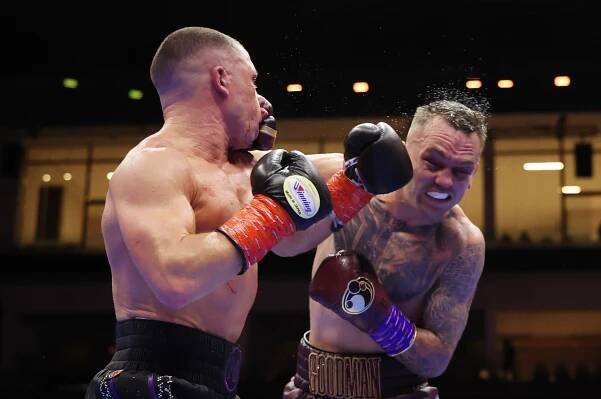 Nick Ball and Sam Goodman boxing.
