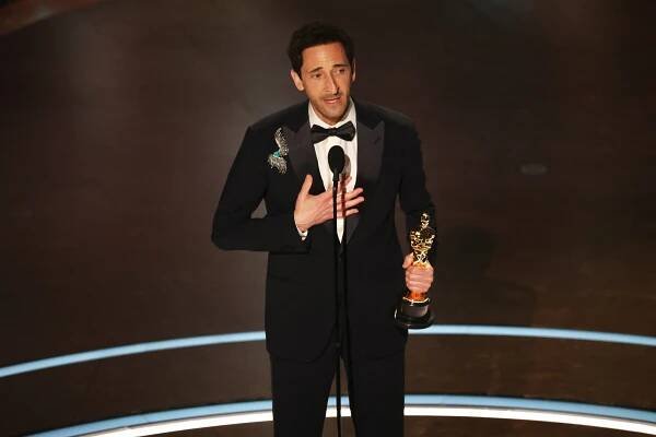 Adrien Brody wins the Oscar for Best Actor for "The Brutalist" 
