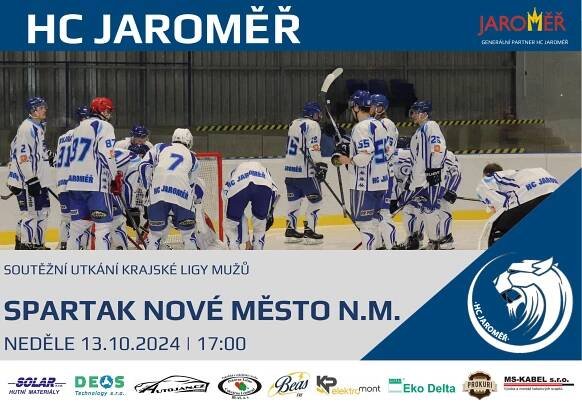 V 5. KOLE KLM PŘIVÍTÁME DOPOSUD NEPORAŽENÝ SPARTAK NOVÉ MĚSTO N.M. – HC Jaroměř