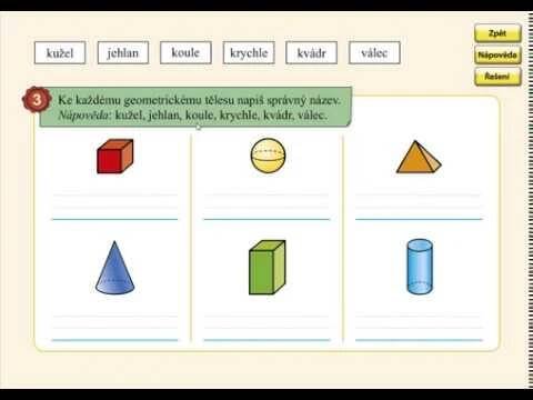 Geometrická tělesa, MATÝSKOVA MATEMATIKA 4. DÍL - POČÍTÁME DO DVACETI, str. 8, cv.3