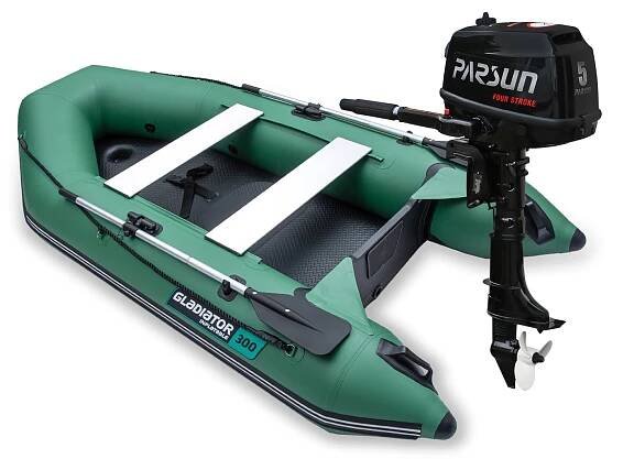 Komplet Gladiator AK300 AD zelený a Parsun F5BMS | marine.cz 