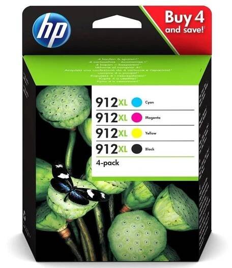 Inkoustová náplň HP 912XL, 825 stran CMYK originální