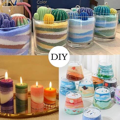 50g Barvy Písek Vosk Perleťový Svíčkový Ledový Květinový Vosk pro Výrobu DIY Svíček Malování Pískem Kelímek Ruční Umělecké Řemeslné Potřeby