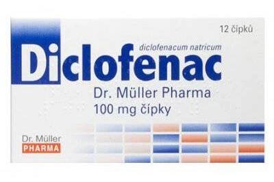 Diclofenac čípky 100 mg 12 ks