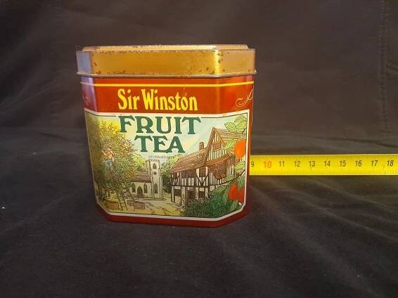 Stará, plechová krabička od čaje, Sir Winston FRUIT TEA
