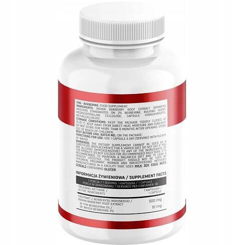 BERBERIN 500 mg 90 kap Berberine Srdce CUKROVKA Pokožka HUBNUTÍ | INSPORT Kód výrobce WSPARCIE ODCHUDZANIA BERBERYNA HCL METABOLIZM