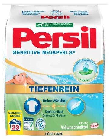 Persil Sensitive Megaperls Excellence prášek na praní prádla pro citlivou pokožku 23 Pracích cyklů - drogerie Topmarkt