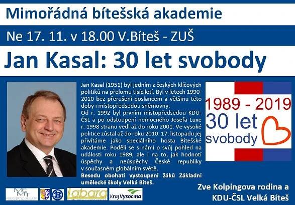 Jan Kasal: 30 let svobody - Farnost Velká Bíteš