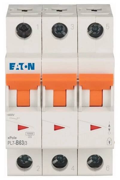 Jistič 3x63A třífázový Eaton PL7-B63/3/10kA