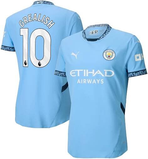Manchester City Puma 2024/25 Home Authentic Custom Jersey - Light Blue