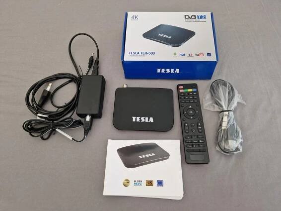 Android set-top box Tesla TEH-500, DVB T2, youtube atd.... komplet bal