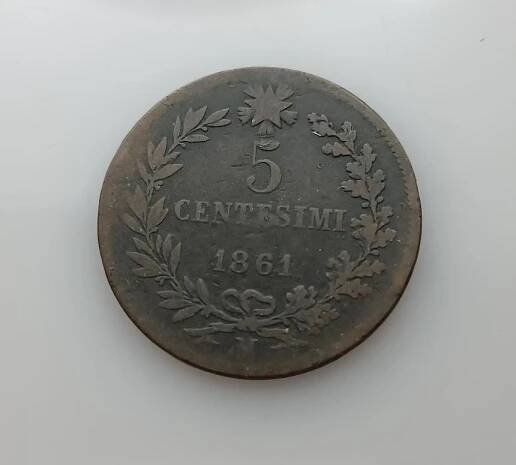Itálie 5 centesimi 1861 var. M (W208) - Numismatika