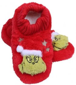 Grinch Dr. Seuss červené vánoční bačkorky, 36-38 - Oblečení, obuv a doplňky