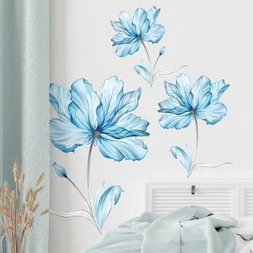 MS6266-ZYNew Světle modrá květinová předsíň Ložnice dekorace pozadí samolepky na zeď