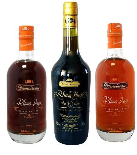 Aukce Rhum Damoiseau 15y Cuvée du Millénaire 1986 42%, Millésime 1989 58,4% & Millésime 1991 54,4%