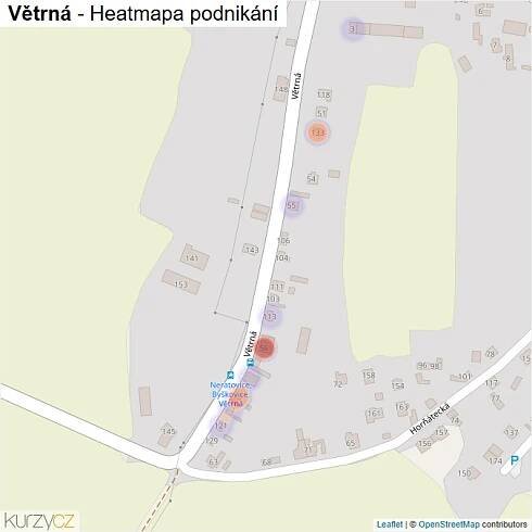 Mapa Větrná - Firmy v ulici.