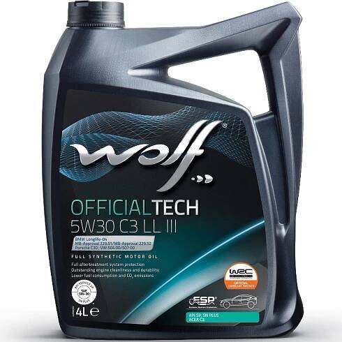 Syntetický motorový olej Wolf Officialtech 5W-30 C3 LongLife III 4l...