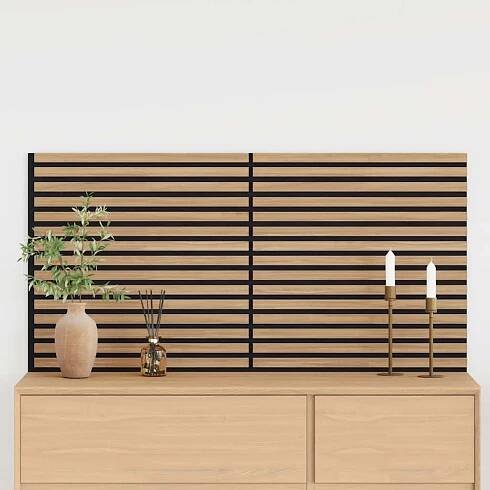 vidaXL Akustické stěnové panely 2 ks lamelové 60,5x60 cm Dubová dýha