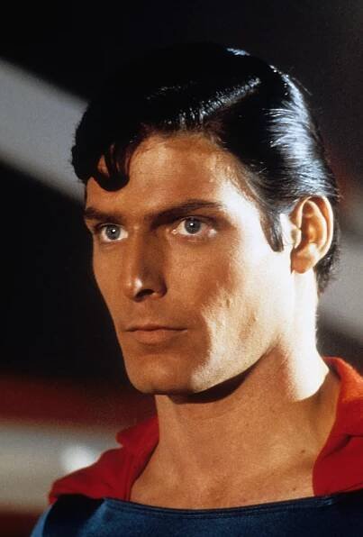 Headshot of actor Christopher Reeve as Superman